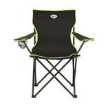 NILS CAMP Campingstuhl Schwarz-Limettengrün - klappbarer Klappstuhl mit Becherhalter für Camping & Garten