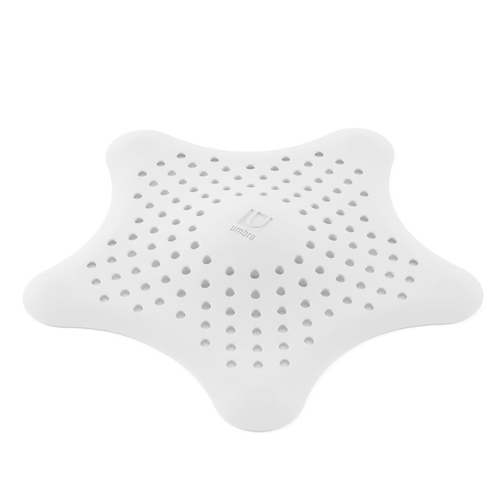 Umbra Starfish Abfluss Haarfänger mit Saugnäpfen, Silikon Abflusssieb, in Weiß