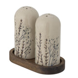 Bloomingville Bea Salz- und Pfefferstreuer, Natur, Steingut, mit Blumenmotiv, dänisches Design