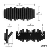 Umbra Picket - Moderne Garderobenleiste mit 5 Garderobenhaken, Schwarz, aus Kiefernholz