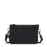Kipling RIRI, Kleine Umhängetasche, Signature Emb (schwarz), Schultertasche, Crossbody