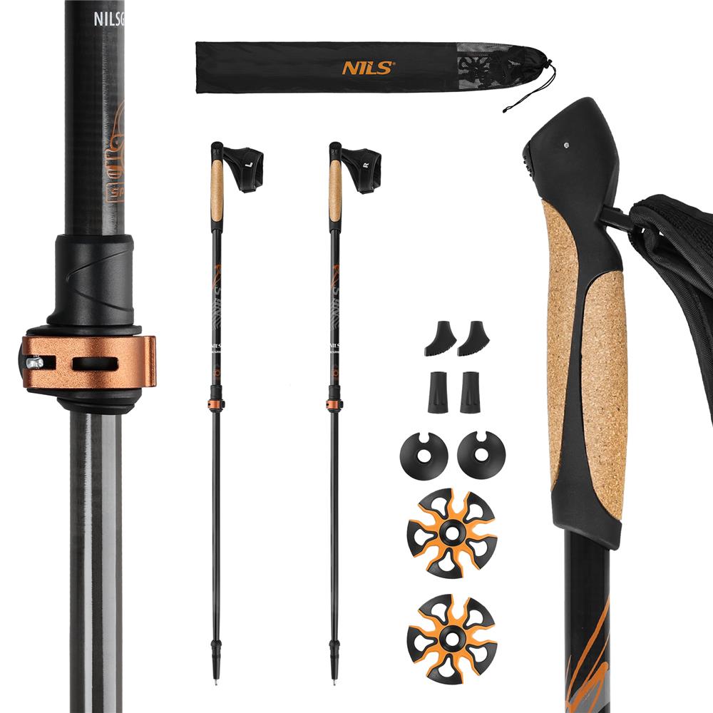 NILS Nordic Walking Stöcke NW8613 Carbon 50% Profi Walkingstöcke