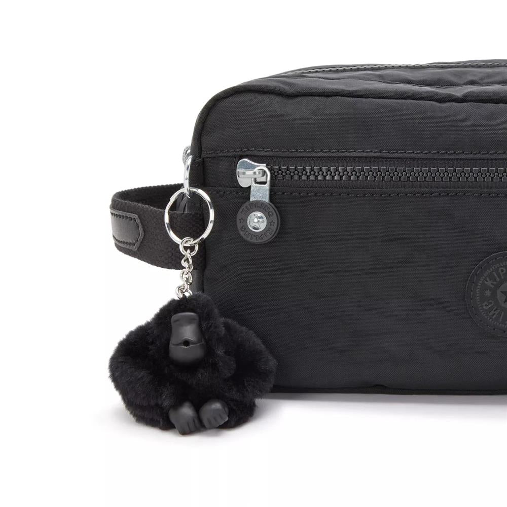 Kipling AGOT, Kulturtasche, Black Noir (schwarz), Kosmetiktasche mit Reißverschluss & Fächern