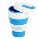 NILS CAMP faltbare Trinkflasche 475 ml Silikon blau für Camping Outdoor Reisen