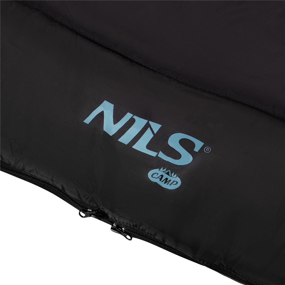 NILS CAMP Doppelschlafsack 3-in-1 mit Wolf-Motiv für Camping Reisen Outdoor warm