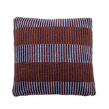Bloomingville Isnel Kissen 45x45 cm blau/rot - Kissen aus recycelter Baumwolle mit Streifenmuster für Sofa