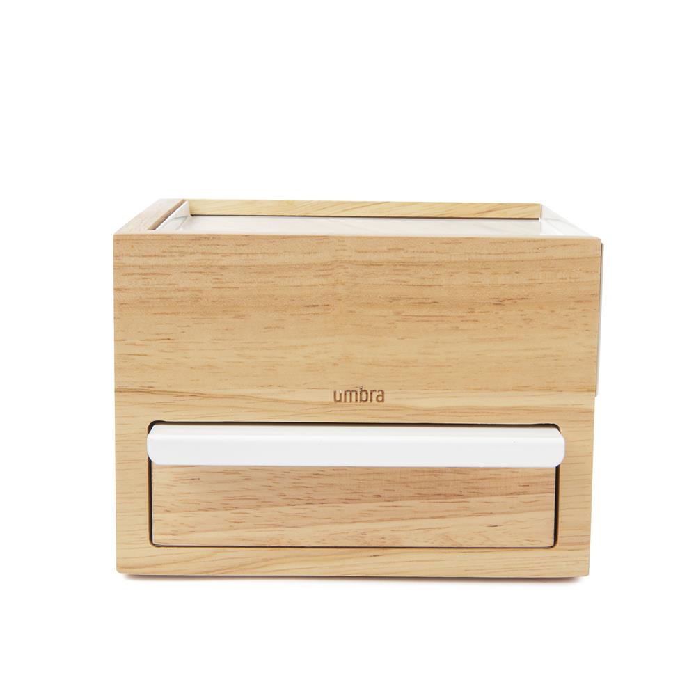 Umbra Stowit Mini Design Schmuckkasten moderne Schmuck Box mit Geheimfächern für Ringe Armbänder Uhren Halsketten Ohrringe und Accessoires