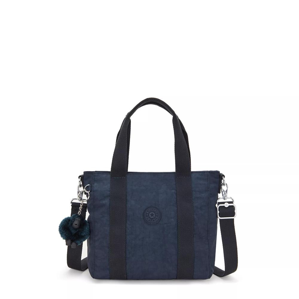 Kipling ASSENI MINI, Mini Tote Bag, Blue Bleu 2 (blau), kleine Handtasche mit Schultergurt