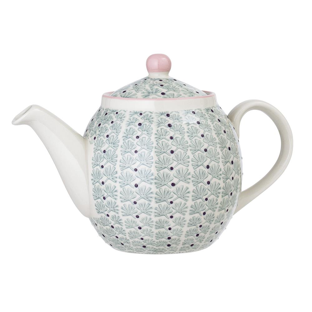 Bloomingville Maya Kanne mit Deckel 1,2L für Kaffee und Tee aus Keramik im dänischen Design