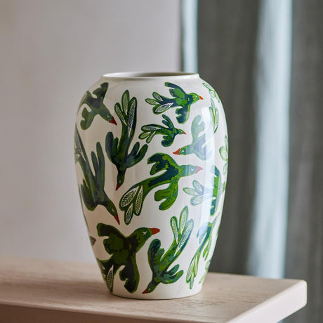 Bloomingville Birdliva Vase mehrfarbig Steingut D 21,5 x H 33 cm Dekoration Wohnaccessoires
