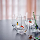 Bloomingville Misa Trinkglas, 560 ml, aus Glas mit Ananasfigur im Inneren
