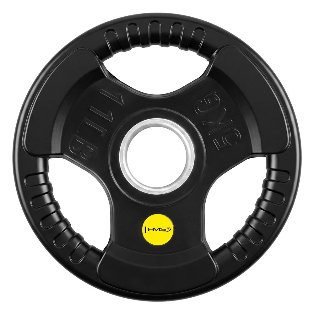 Hantelscheibe 5 kg Gummiert 50 mm mit Tri-Grip-Griffe | HMS TOK05 PRO