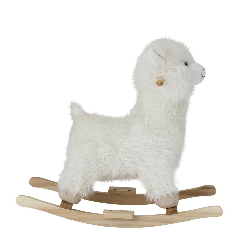 Bloomingville MINI Kinto Schaukeltier Lama Weiß Kleinkindspielzeug Schaukelspielzeug