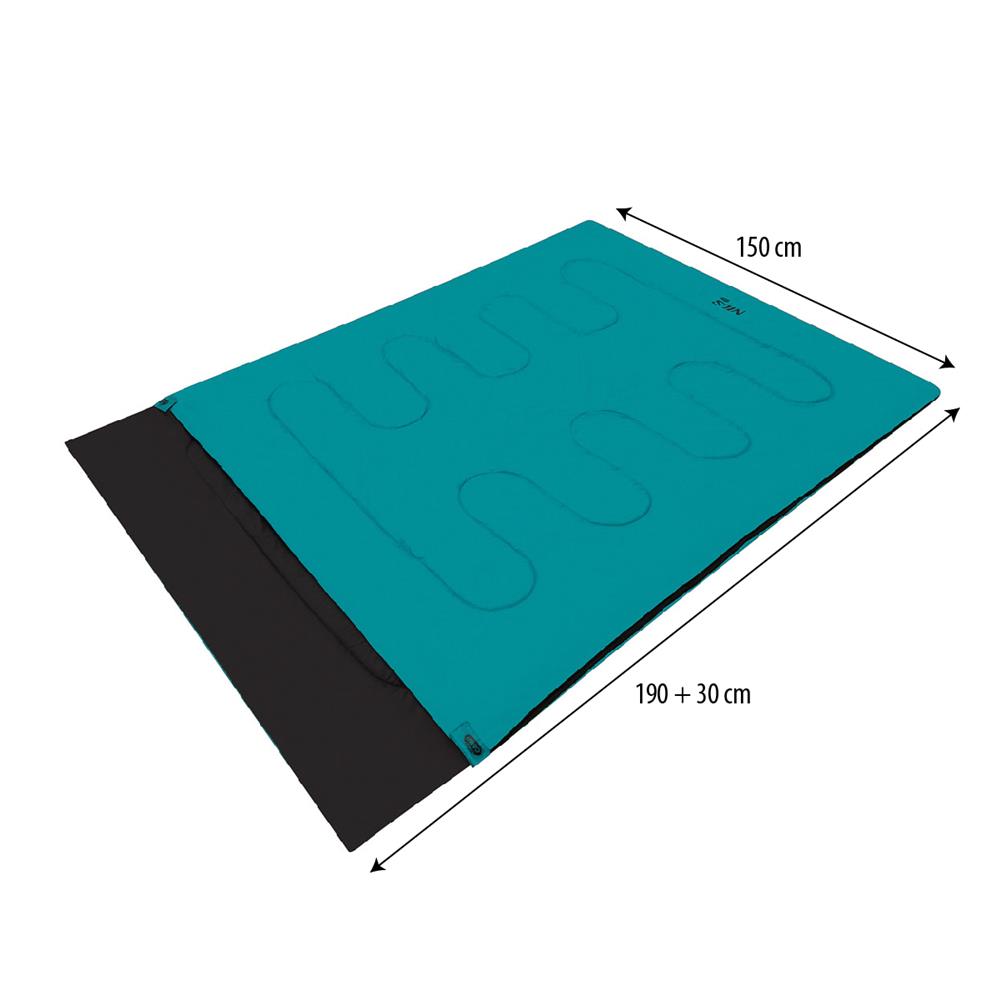 NILS CAMP Doppelschlafsack für 2 Personen Blau - warmer Campingschlafsack für Outdoor & Camping
