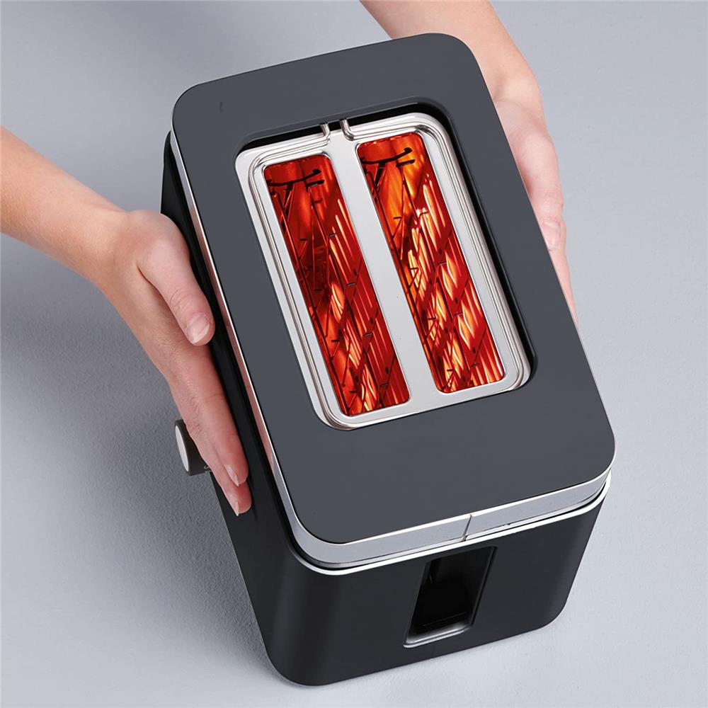 GRAEF TO62 2-Scheiben-Toaster Schwarz Brötchenaufsatz Auftaufunktion wärmeisoliertes Gehäuse