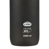 NILS CAMP Trinkflasche Tritan 1000 ml mit Strohhalm schwarz für Outdoor Sport Reisen
