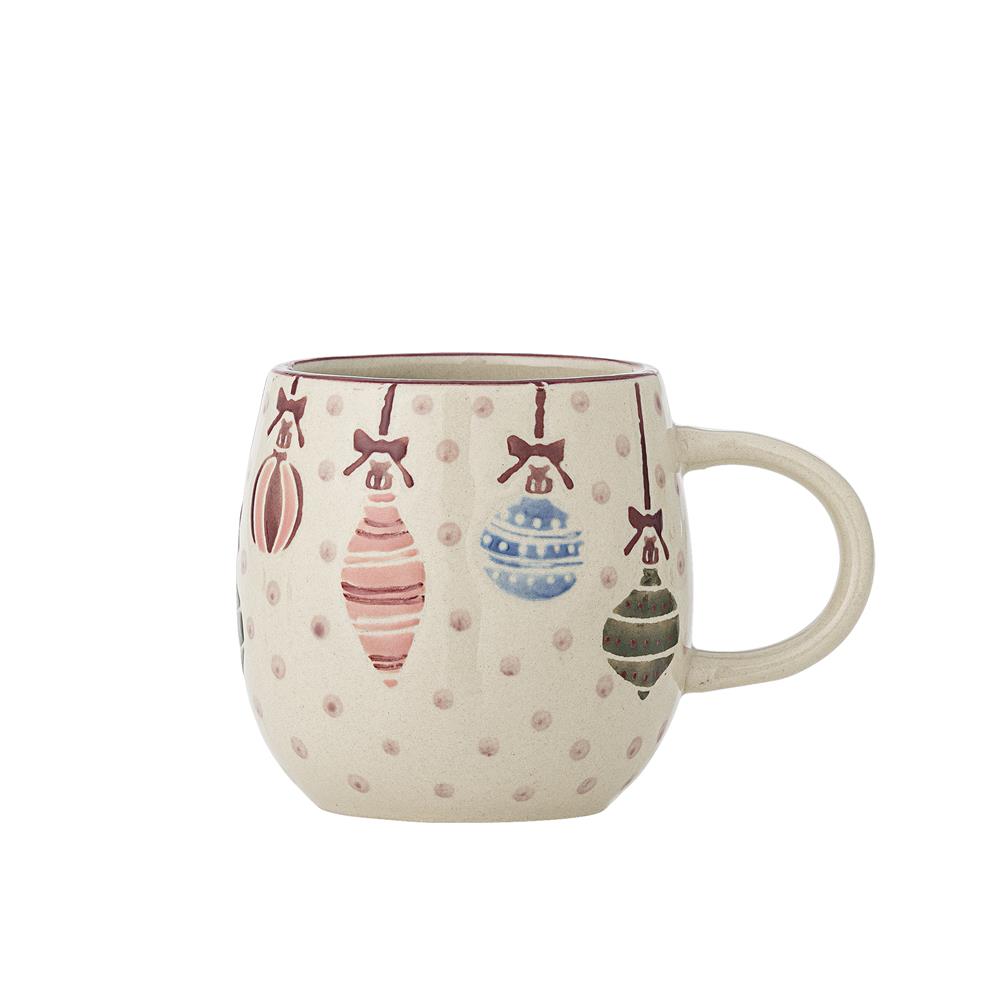 Bloomingville Ornamentia Becher Bunt Steingut 4er Set Weihnachtstassen 300 ml