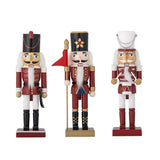 Bloomingville Darren Deko Rot Kiefer 3er Set Nussknacker Weihnachtsfiguren