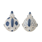 Bloomingville Fugu Salz Pfeffer Set Blau Steingut Fisch-Design