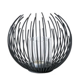 BOLTZE Windlicht Cylon Schwarz 16cm Metall Kerzenhalter Kerzenständer Skandinavisches Design
