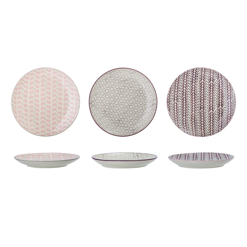 Bloomingville Maya Teller 3er Set 22cm aus Keramik im dänischen Design
