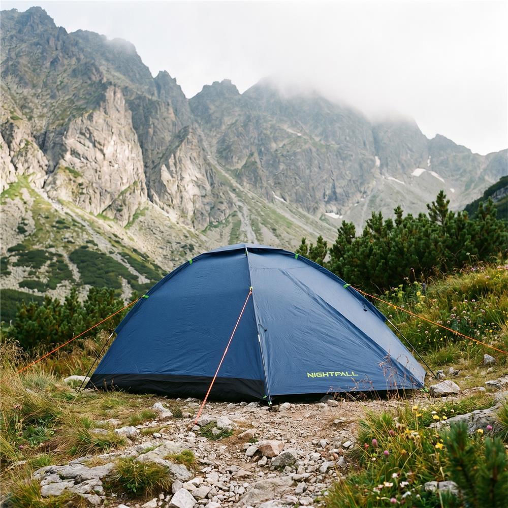 NILS CAMP Nightfall Zelt für 2 Personen in Dunkelblau - leichtes Campingzelt für Trekking, Berge & Outdoor
