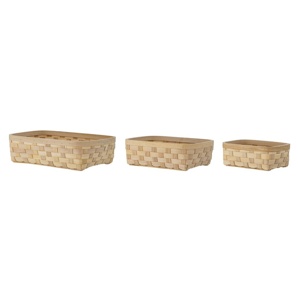 Bloomingville Wilja Brotkorb, Natur, Tannenholz, 3er Set