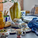Bloomingville Lindsay Teller 4er Set D15 cm bunt - Steingut Teller mit Blumenmuster für Tischdeko