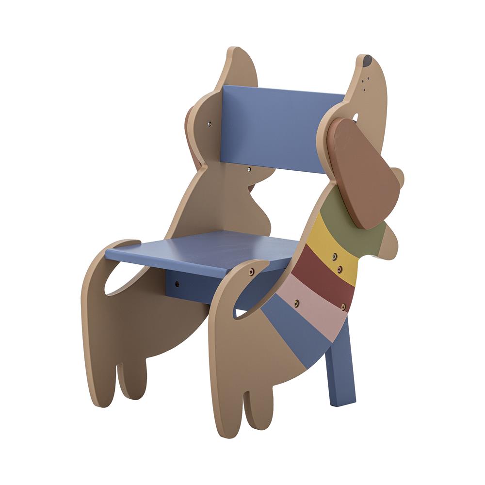 Bloomingville MINI Charlie Stuhl bunt - Kinderstuhl Hund Design Holz Stuhl Kinderzimmer Sitzmöbel