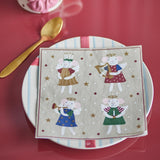 Bloomingville Peo Servietten Bunt 20 Stück Weihnachtsservietten 33x33 cm