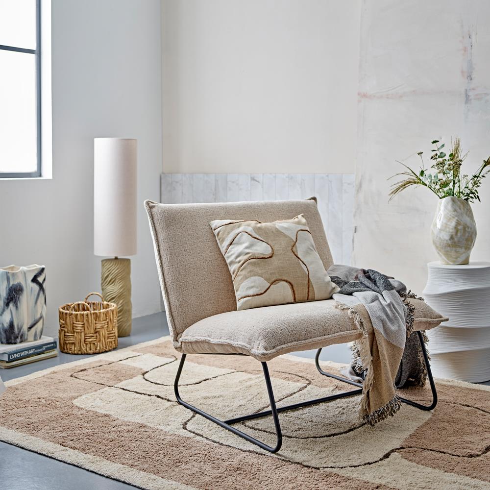 Bloomingville Payah Stehlampe natur H110 cm aus Steingut – Stehleuchte für Wohnzimmer & Schlafzimmer