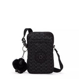 Kipling TALLY, Handytasche, Signature Emb (schwarz), Crossbody Tasche für Smartphone mit Fächern