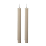 Bloomingville Ponza LED-Kerze 2er Set 24,5 cm natur - LED Stabkerzen mit 3D Flamme & Timer