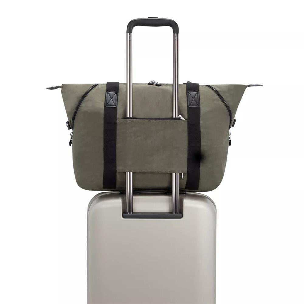 Kipling ART M, multifunktionale Tragetasche, Green Moss (grün), Reisetasche mit Trolleyhalterung