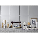 Bloomingville Decke Milas 160x130cm Blau Grau Baumwolle Quasten Tagesdecke Kuscheldecke Überwurf