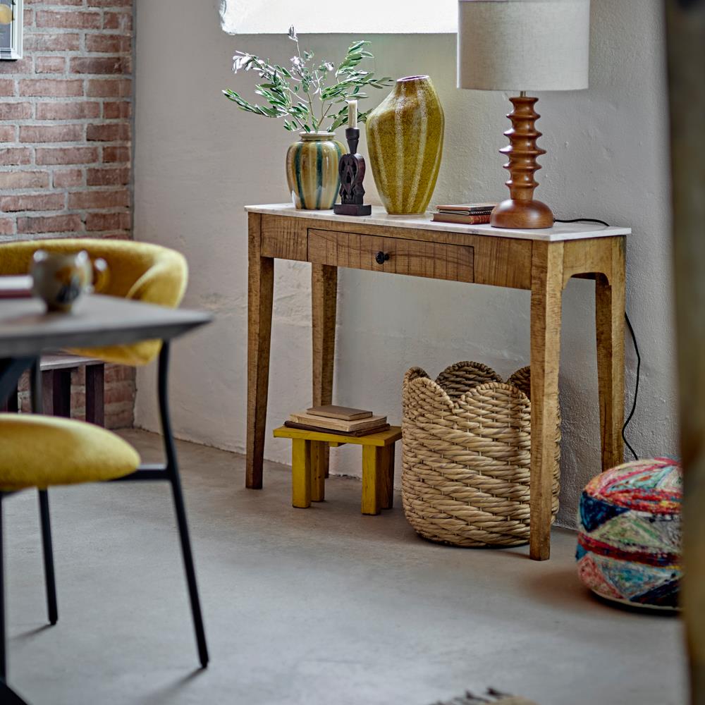Bloomingville Rahima Vase bunt - Steingut Vase mit Streifen Deko für Wohnzimmer & Tisch