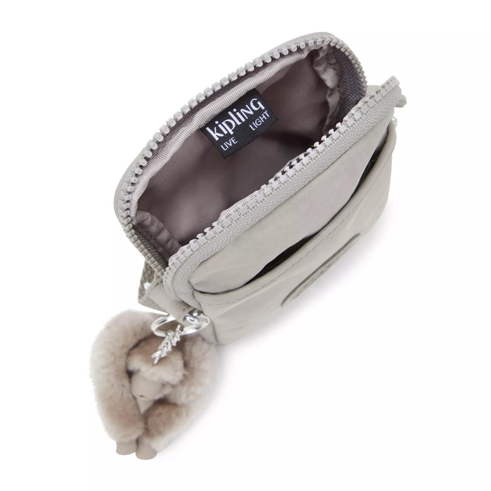 Kipling TALLY, Handytasche, Grey Gris (grau), Crossbody Tasche für Smartphone mit Fächern