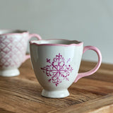 Bloomingville Wonderland Tasse Rosa Steingut 4er Set Weihnachtstassen 525 ml