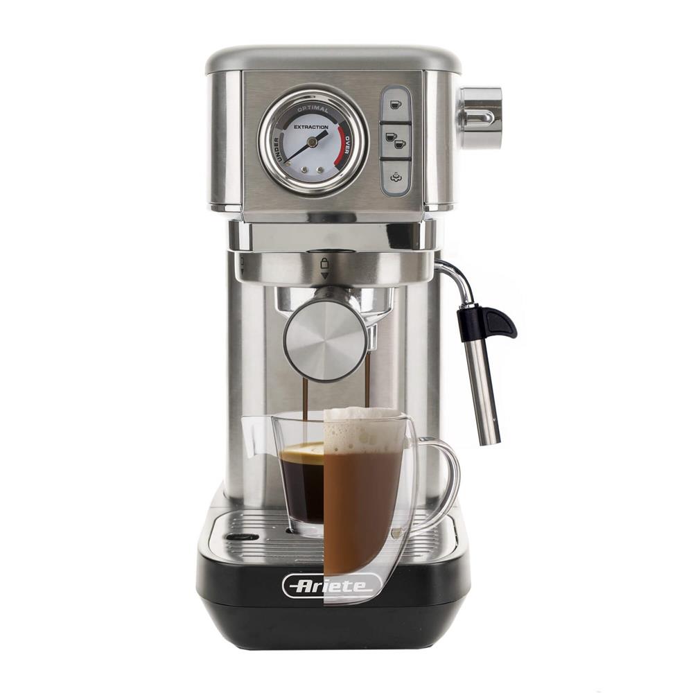Ariete Espressomaschine, Silber, Siebträgermaschine für Pulver und ESE-Pads
