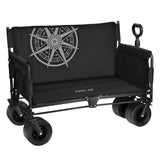 NILS CAMP Bollerwagen faltbar 140L in Grün - Strandwagen mit Sitzfunktion für Camping & Outdoor