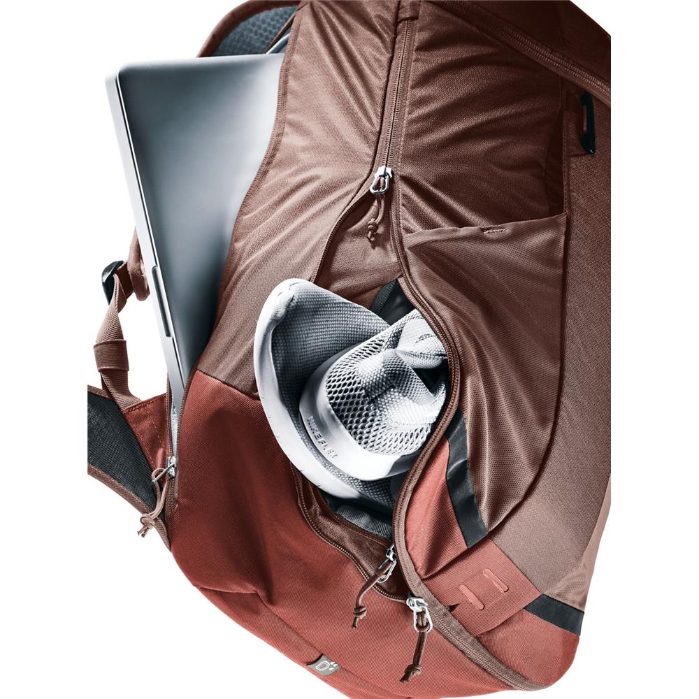 deuter Rotsoord 25+5, Fahrradrucksack, raisin-caspia (braun), 30L, mit Laptopfach