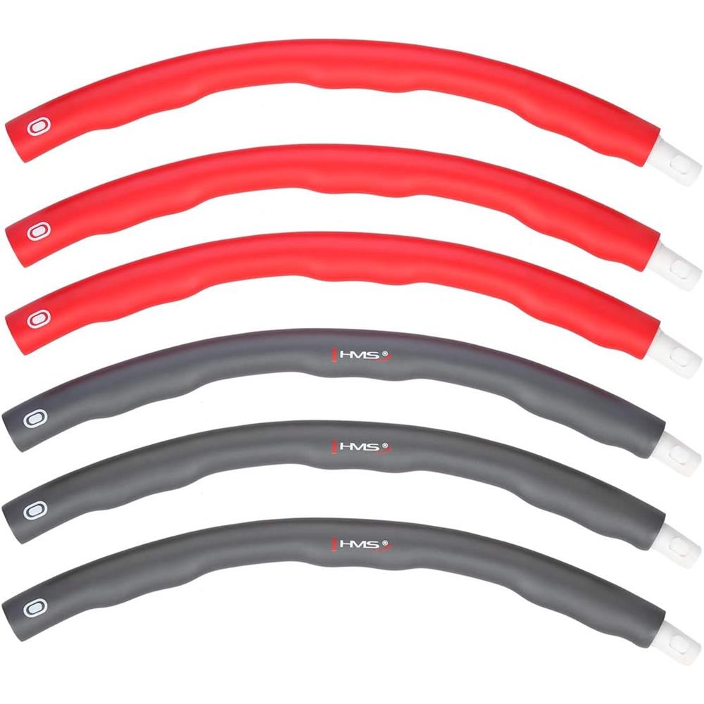 Hula Hoop Reifen 100 cm mit Massagenoppen zum Abnehmen Rot/Grau | HMS HHP002