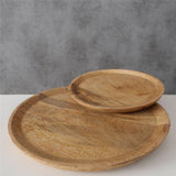 BOLTZE Serviertablett Maino 2er Set Holzteller aus Mango Holz für Dekoration