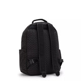 Kipling SEOUL, großer Rucksack, Signature Emb (schwarz), Laptoprucksack 15 Zoll mit viel Stauraum