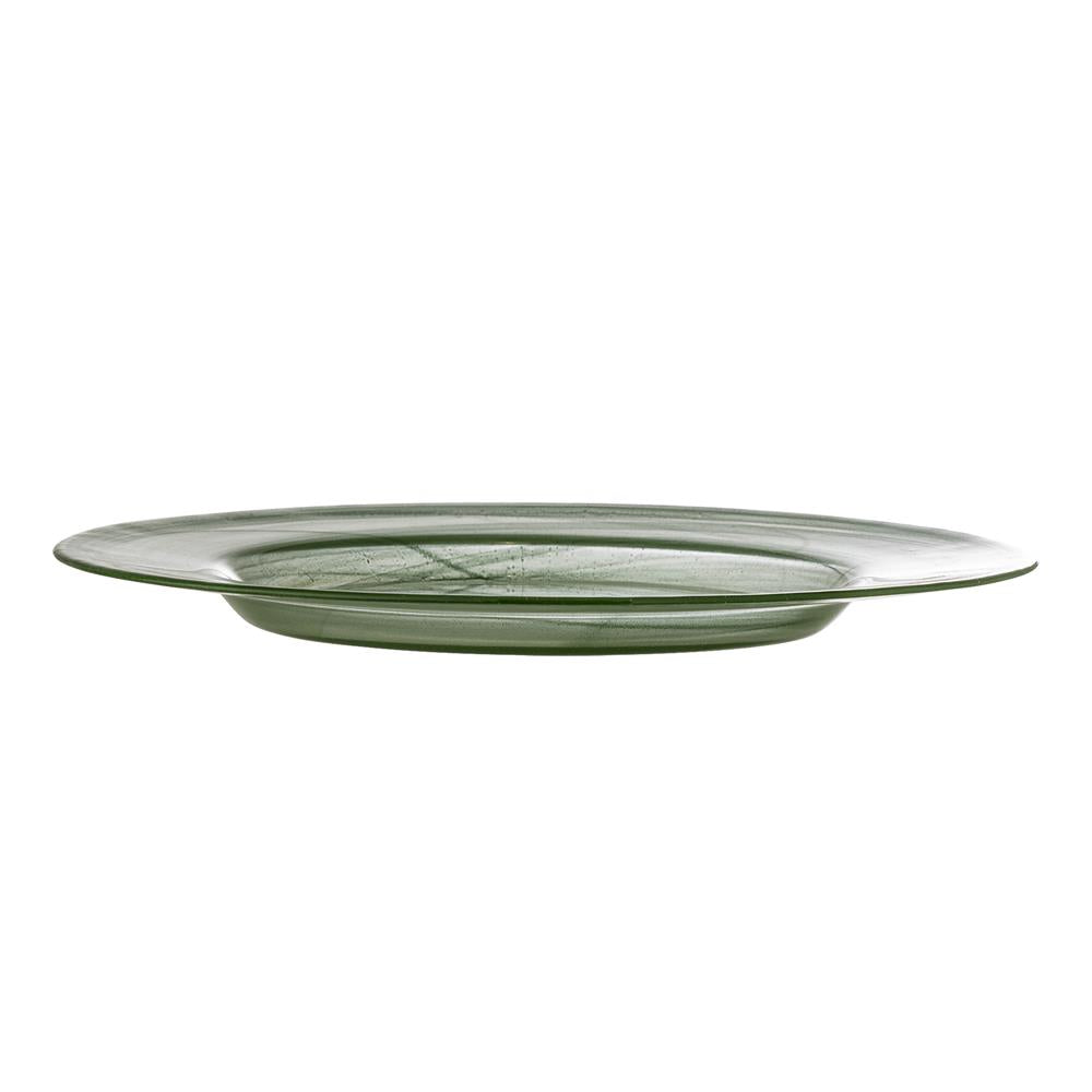 Bloomingville Amelie Teller 4er Set D33 cm grün - Glas Teller für Tischdeko & Küche