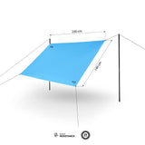 NILS CAMP Tarp 230x140 cm Blau - wasserdichte Camping Plane für Trekking, Outdoor & Schutz