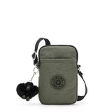 Kipling TALLY, Handytasche, Green Moss (grün), Crossbody Tasche für Smartphone mit Fächern