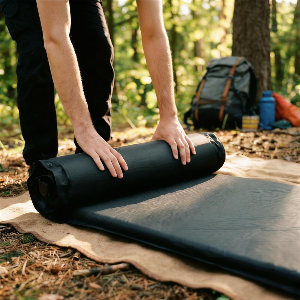 NILS CAMP selbstaufblasende Campingmatte 188 cm schwarz Isomatte Outdoor Schlafmatte