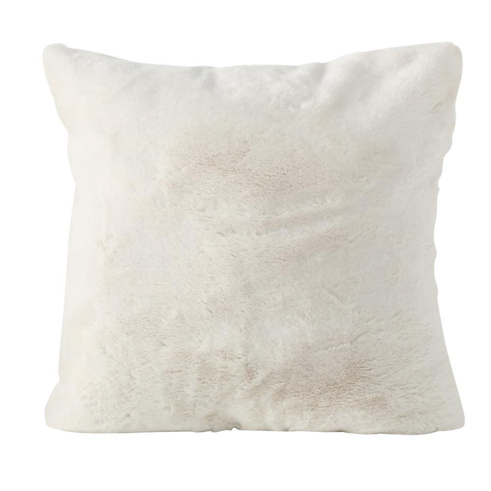 BOLTZE Kissen Storan – Kuscheliges Plüschkissen in Cremeweiß, 45x45 cm mit Reißverschluss