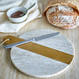 Bloomingville Villette Schneidebrett Marmor Messing 30,5x25cm edel